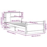  Knjižna postelja brez vzmetnice 100x200 cm trdna borovina, (22067411) | Shoptok.si
