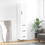 vidaXL Visoka omara bela 34,5x34x180 cm inženirski les | Shoptok.si