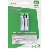 TCBEST punjiva baterija R3 (aaa) 180 mah sa soketom type c + usb a kabal 2 x type c (2 kom) | ePonuda.com