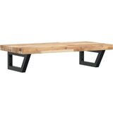  Zidna polica za Lavabo - Umivaonik od čelika i masivnog bagremovog drva Smeđa i crna 80 x 40 x 4 cm 1 Trapez | shoptok.hr