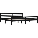  Posteljni okvir črn iz trdnega lesa 200x200 cm, (20646954) | Shoptok.si