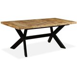  Jedilna miza trden mangov les in jeklo 180 cm, (20625368) | Shoptok.si