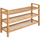 vidaXL stalak za obuću s 3 police 100x27x60 cm od masivne hrastovine | shoptok.hr