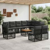  Set vanjskih sofa 11 kom. Crna i tamno siva Poliester | shoptok.hr