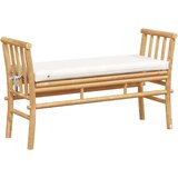  Klupa za vrt s jastučićem 110 cm od bambusa | shoptok.hr