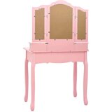 vidaXL Mizica za ličenje s stolčkom roza 80x69x141 cm les pavlovnije | Shoptok.si