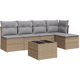 Maison Chic Seti vrtnega pohištva - Vrtna garnitura - Vrtni pohištvo set 6-delna z blazinami bež poli ratan, (21813620) | Shoptok.si
