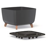 Prosperplast Gracia Square DGQL400-S433 tegla za cvijeće s nogicama i umetkom – 39 × 39 × 27 cm, antracit | shoptok.hr