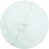 vidaXL Mizna plošča bela Ø90x1 cm kaljeno steklo z marmorjem, (20715697) | Shoptok.si
