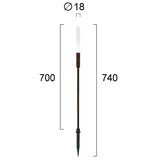  LED spoljna svetiljka STICK LED/1,5W/24V IP65 braon | Eponuda.com