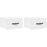 vidaXL Stenska nočna omarica 2 kosa bela 35x35x20 cm | Shoptok.si