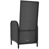  Zunanji stoli 2 kosa poli ratan črne barve, (20658465) | Shoptok.si