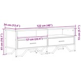 TV ormarić smeđa boja hrasta 122 x 34 x 41 cm konstruirano drvo | shoptok.hr