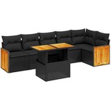 Maison Chic Seti vrtnega pohištva - Vrtna garnitura - Vrtni pohištvo set 7-delna z blazinami črn poli ratan, (21802124) | Shoptok.si