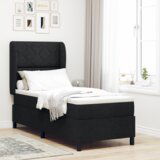  Postelja s vzmetnico - Črna - 80x200 cm - Tkanina, (22052660) | Shoptok.si