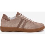 Zazoo Suede Low Sneakers Women Dark Beige N1068 | Shoptok.si