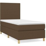  Krevet s oprugama i madracem tamnosmeđi 100 x 200 cm od tkanine | shoptok.hr