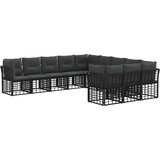  Set vanjskih sofa Crna i tamno siva Poliester - Crna i tamno siva bez stola | shoptok.hr