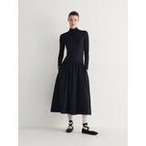 Reserved - Haljina od kombiniranih tkanina - mornarsko plava | shoptok.hr