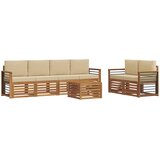  Set vanjskih sofa 7 kom. Prirodna i bež Čvrsto drvo akacije | shoptok.hr
