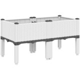 Furnova Cvetlično korito z nogami belo 80x40x42 cm PP, (21922232) | Shoptok.si