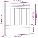  Uzglavlje za krevet sivo 81 x 4 x 100 cm od masivne borovine | Eponuda.ba