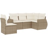  5-dijelni vrtni set sofa s jastucima bež od poliratana | shoptok.hr