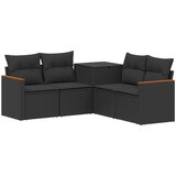  Set sofe 5 kom. Crna Poli Rattan i čelik | shoptok.hr