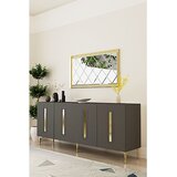 Hanah home komoda Rany 180, 180 cm, antracit / zlatna | Eponuda.com