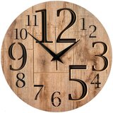 Ambia Home STENSKA URA črna, barva kostanjevega hrasta 57 cm | Shoptok.si