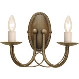 Elstead Lighting Elstead Minster Stenska svetilka z 2 svečama, črna, zlata, E14, (22099424) Cene