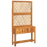 Maison Chic Cvetlično korito - Cvetlični Lonec z mrežo in polico 100x32x185 cm trdna akacija, (21790113) | Shoptok.si