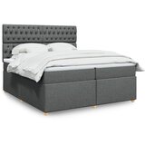  Krevet s oprugama i madracem tamnosivi 200 x 200 cm od tkanine | shoptok.hr