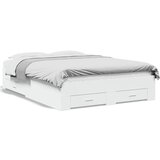 Maison Chic Posteljni okvir - Dvoposteljna postelja - Zakonska postelja s predali bel 120x190 cm inženirski les-J14925, (21760134) | Shoptok.si