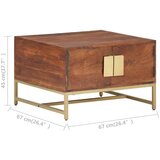  Stolić za kavu boje meda 67 x 67 x 45 cm masivno bagremovo drvo | shoptok.hr