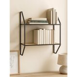 Premier Housewares Črna/v naravni barvi večnivojska kovinska polica 61 cm Depok – | Shoptok.si