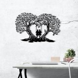  Metalna zidna dekoracija drvo s ljuljačkom 65x43 cm crna | Eponuda.ba