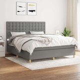  Box spring postelja z vzmetnico temno siva 180x200 cm blago, (20899545) Cene