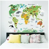 Ambiance dječja zidna naljepnica World Map, 73 x 95 cm
