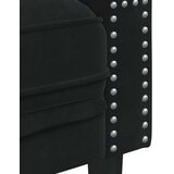 vidaXL Kavč chesterfield z vzglavniki trosed črn žamet | Shoptok.si