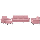  4-dijelni set sofa s jastucima ružičasti baršunasti | shoptok.hr