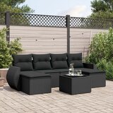 vidaXL 7-dijelni set vrtnih sofa od poliratana s jastucima crni | shoptok.hr