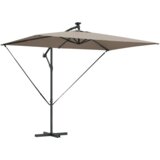 vidaXL Kantaliv dežnik z bananom Taupe 294 x 200 x 254 cm | Shoptok.si