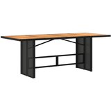  Vrtni stol s pločom od drva bagrema crni 190x80x74 cm poliratan | shoptok.hr