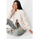 Trendyol Ecru Oversize Boucle Coat | Shoptok.si