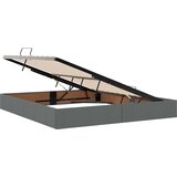  s madracem i skladištem Tamnosiva 160 x 200 cm tkanina | shoptok.hr