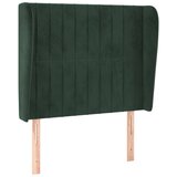 Maison Chic Posteljno vzglavje - Vzglavna omarica - Nočna omarica z ušesi temno zeleno 103x23x118/128 cm žamet, (21712820) | Shoptok.si