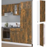 vidaXL Omara za hladilnik dimljeni hrast 60x57x207 cm konstruiran les | Shoptok.si