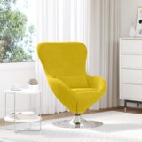 vidaXL jajčna stolica rumena samet | Shoptok.si