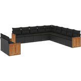  The Living Store Vrtna sedežna garnitura 11-delna z blazinami črn poli ratan - Vrtna Sedežna Garniture, (21443641) | Shoptok.si
